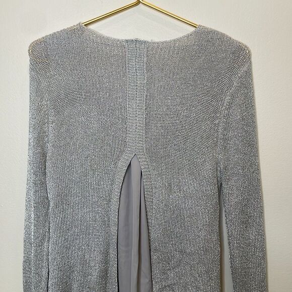 Chico's Silver Metallic Sweater Size Medium - Picture 8 of 8